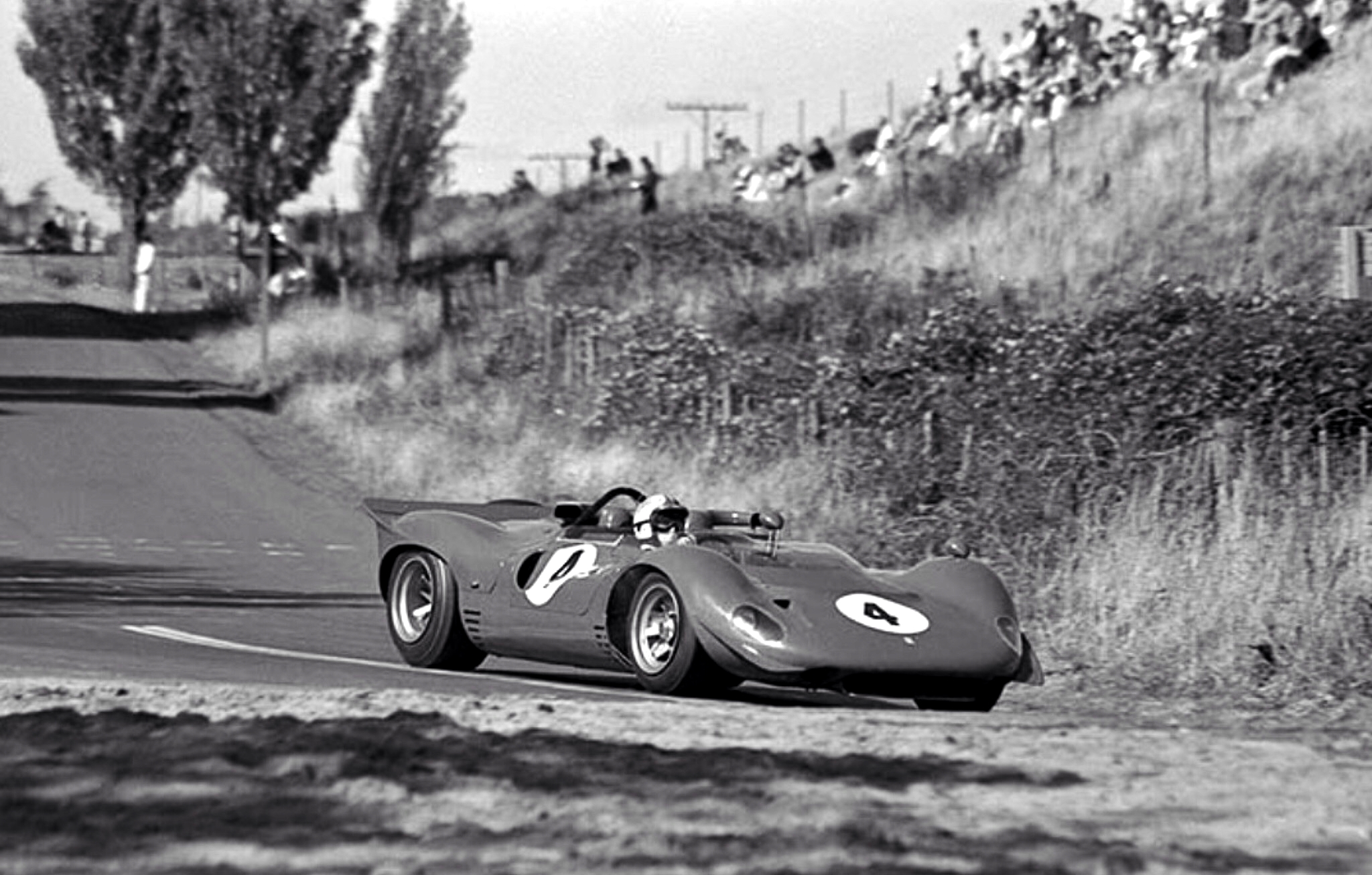 Chris Amon Ferrari 330P4, into the Viaduct, March 2nd, 1968.